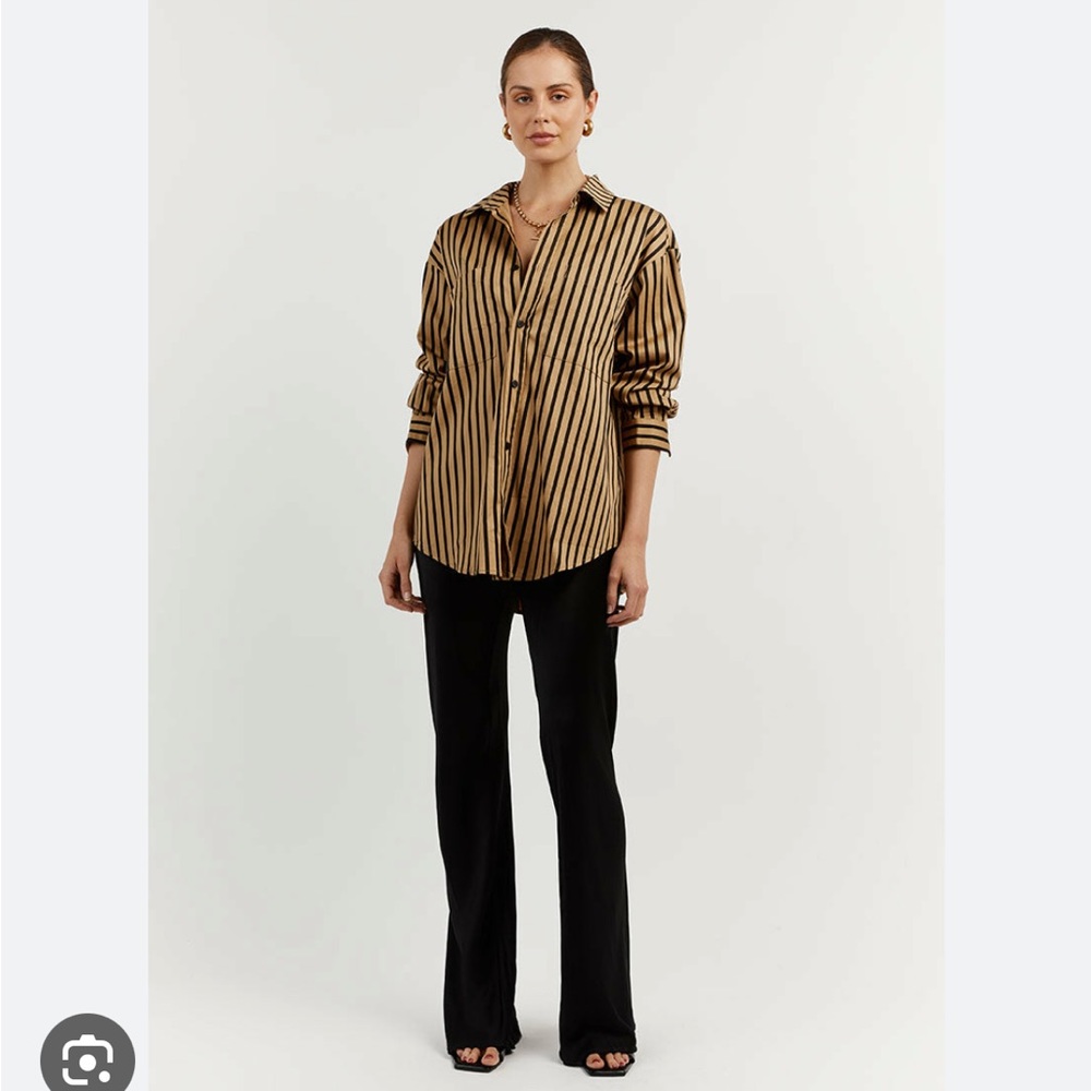 Dissh Lockwood Mocha Striped Shirt